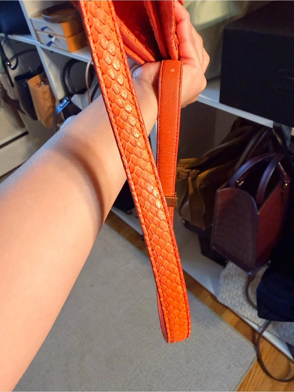 Celine Classic Python Snakeskin Orange